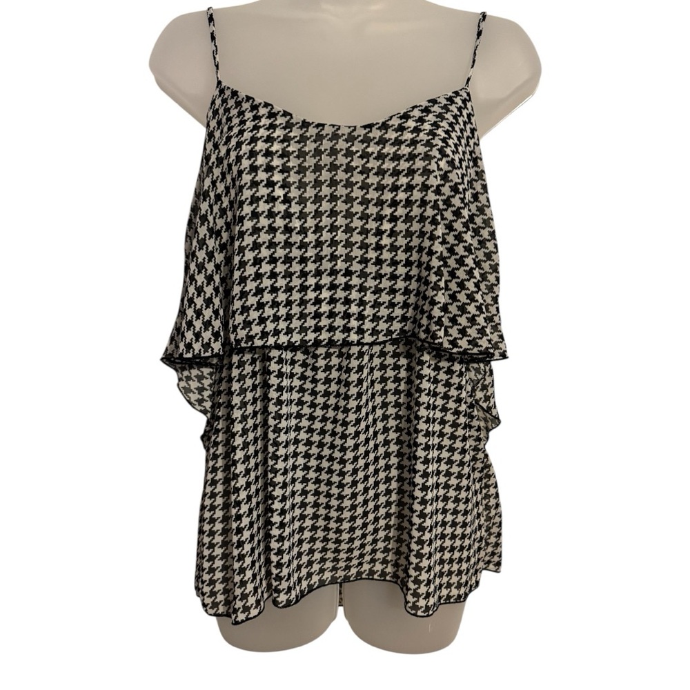 HOUNDSTOOTH LIGHTWEIGHT TOP w/STRAPS   MEDIUM   #G
